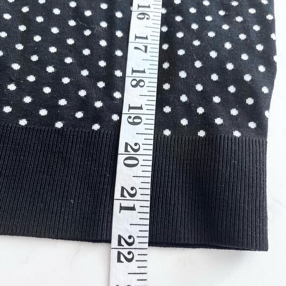 Theory Mini Polka Dot Black Ecru Crewneck Regal Wool Sweater size P - Picture 7 of 7